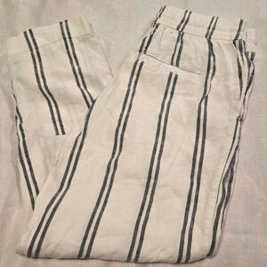 GAP Women's Pull-on Cream Black Linen/Rayon Blend Pants Size 4